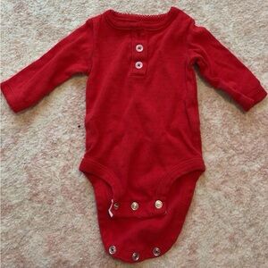 Carter's Vibrant Red Long Sleeve Bodysuit